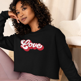1 Valentine's Day - LOVE Crop Sweatshirt